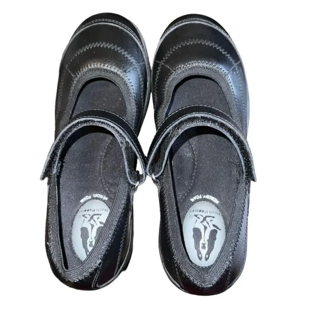 Hush Puppies Black Leather Mary Jane Shoes Size 2M - Picture 2 of 4